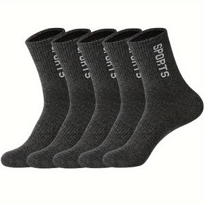 5 paires de chaussettes pour hommes, grande taille, respirantes, chaussettes de sport en coton, décontractées, athlétiques, printemps automne, nouveau design pour homme - Product Image 2