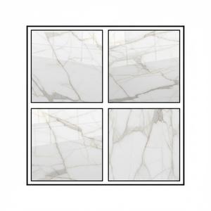 กระเบื้องปูพื้นพอร์ซเลนเคลือบเงาสูง ขนาด 60x60 80x160 ลายหินอ่อนคาร์ราร่าสีขาว สำหรับตกแต่งภายในโรงแรม ห้องนั่งเล่น ดีไซน์หรูหรา - Product Image 1