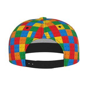 Casquette Snapback 6 Panneaux à Motif Blocs, Réglable, Unisexe, Style Urbain, en Toile, pour Toutes Saisons, Décontractée - Product Image 5