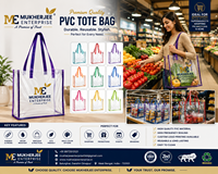 Sac fourre-tout en PVC transparent avec logo personnalisé, motif teinté, fibres longues, imperméable et réutilisable pour la plage et les voyages, fabriqué en Inde