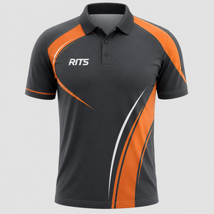 Chemise décontractée bleue pour homme RITS à manches courtes avec poche, en tissu tricoté polyester/coton écologique, séchage rapide et respirant - Product Image 2