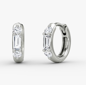 <b>Hoops</b> Earrings Diamond Earrings Gold and <b>Silver</b> Earrings Natural and Lab Grown Diamonds Earrings <b>Hoops</b> Fine Jewelry for Women - Product Image 2