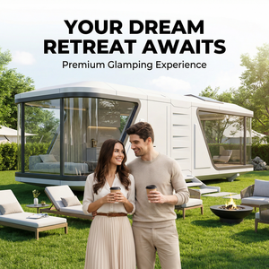 Cápsula Espacial de Acero de Lujo, Villa Contenedor Móvil Prefabricada Moderna, Edificio Modular Pequeño con Energía Solar para Oficinas y Centros Comerciales - Product Image 2