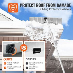 Rastrello da 25 piedi per tetto in alluminio con lama da 21 piedi, strumento di rimozione, ruote, impugnatura antiscivolo, facile da installare, - Product Image 5