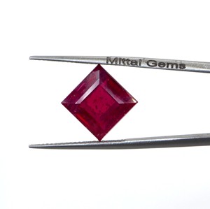 Rubis naturels de Bangkok, carrés calibrés de 7,5 mm, pierres précieuses de rubis naturelles facettées, prêtes à l'emploi pour la création de bijoux - Product Image 2