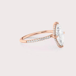Anillo de Compromiso de Moissanita para Mujer, Suministro Directo de Fábrica, Joyería Clásica para Novia con Diseño Atemporal, Disponible para la Venta - Product Image 4
