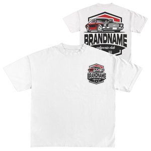 เสื้อยืดแขนสั้นสีขาวสำหรับผู้ชาย แบรนด์เนม พิมพ์ลายกราฟิก ดีไซน์รถยนต์ คอกลม ทรงปกติ ผ้าฝ้าย เหมาะสำหรับฤดูร้อน - Product Image 1