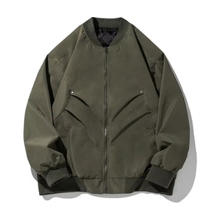 High Quality Polyester/Cotton Lightweight <b>Zip</b>-<b>up</b> Tactical Outerwear Casual Utility Coat MA-1 Flight <b>Jacket</b> Street Plain Dyed - Product Image 2