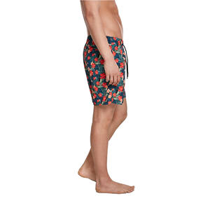 Shorts de bain imprimés mi-longs pour hommes, 100 % polyester, taille mi-haute, respirants, pour l'été, avec logo personnalisé - Product Image 3