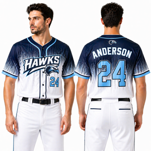 Camiseta de Béisbol con Costuras Superiores, Bordado Personalizado, Parches, Venta al por Mayor, Estilo Americano, Uniforme de Equipo, OEM - Product Image 3