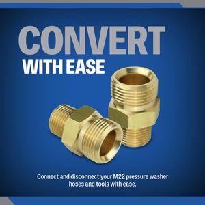 Adattatore in ottone da 3/8'' NPT maschio a M22 14mm per idropulitrice, attacco per idropulitrice da 4500 PSI, parte per attrezzatura di pulizia - Product Image 6