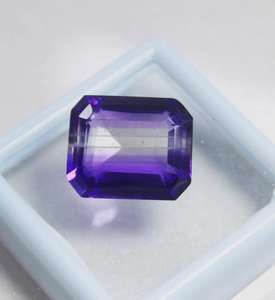 Pierre précieuse améthyste, pierre brute, cristal violet naturel, certifié IGI, taille octogonale pour la fabrication de bijoux, bague, pendentif - Product Image 1