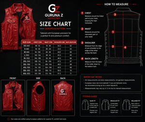 Gilet de moto sans manches en cuir rouge pour homme GURUNA Z INDUSTRY, logo brodé sur le dos, patchwork, coupe-vent, veste d'automne 220g - Product Image 5