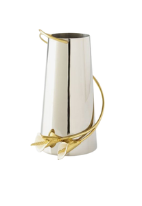 Jarrón de Flores de Aluminio Sólido de Primera Calidad con Acabado Plateado Brillante y Diseño Hecho a Mano - Product Image 4