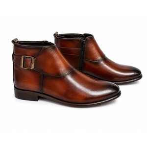 รองเท้าหนังแท้ทรงหัวแหลมแบบ Monk Strap ป้องกันการเจาะทะลุ กันลื่น หัวเข็มขัดคู่ ทำมือ สำหรับฤดูใบไม้ร่วง เหมาะสำหรับใส่ทำงานในออฟฟิศ - Product Image 2