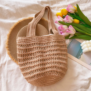 Durable Fournisseur Indien Crochet Sacs À Bandoulière Tissé Tricoté Bandoulière Fourre-Tout Sac À Main Petit INS Tissu Pas Cher Petit Crochet Sacs - Product Image 1