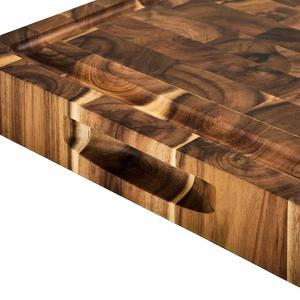 Planche à découper classique en bois d'acacia, faite à la main, durable, forme rectangulaire, épaisseur 1,2 cm, passe au lave-vaisselle, pour usage domestique et en restaurant - Product Image 3