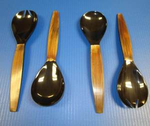 Eco-Friendly Ox & Buffalo Horn <b>Spoon</b> <b>Fork</b> <b>Set</b> | Long Handle Handmade Cutlery | Premium Tableware Manufacturer Export - Product Image 2