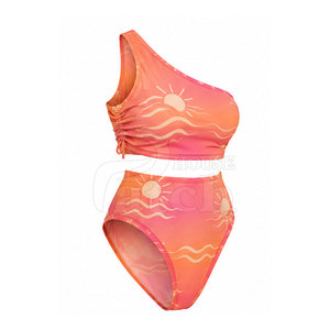 Women Resort Swim Set Two Piece Coordinated Swimwear Flexible Fabric <b>High</b> Bottom Summer Travel Beach Apparel - Product Image 3