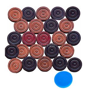 Jetons de Carrom en bois, 24 ou 20 pièces, avec un marteau de frappe (24 pièces au total) - Product Image 1