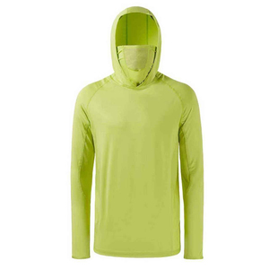 Fishing Hoodie Best Selling <b>Men</b> Long Sleeve Hooded UPF 50 Sun Protection Quick Dry Solid Orange Fishing <b>Shirt</b> Pullover - Product Image 3