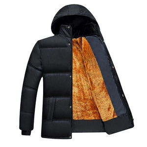 Men's Premium <b>Waterproof</b> Canvas Bomber Puffer <b>Jacket</b> Hooded Full Sleeve <b>Light</b> Winter Casual - Product Image 4