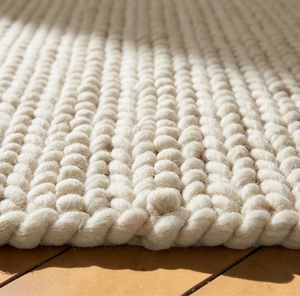 Handmade Wool Low <b>Rug</b> Green Geometric PET Friendly Eco-Friendly Anti-Bacteria Non-Slip Soft Thick Modern Living Room Prayer - Product Image 5