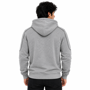 Sudaderas con capucha premium de invierno con cremallera, bolsillo utilitario en el pecho, estilo casual urbano, de punto oversize, de algodón grueso, con logotipo personalizado OEM ODM - Product Image 3