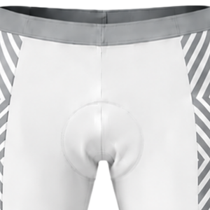 Ensemble maillot et short de cyclisme gris clair et blanc, manches courtes, fermeture éclair intégrale, séchage rapide, rembourré, pour équipe de course, entraînement et performance sportive - Product Image 5