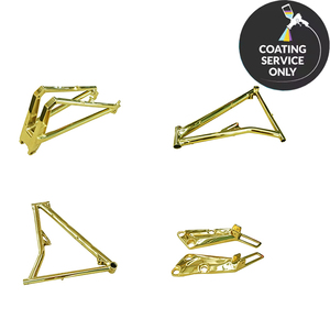 Servicio de recubrimiento PVD en titanio dorado para piezas de bicicletas y automóviles con un acabado dorado intenso. - Product Image 1