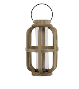 Faroles Decorativos Colgantes y de Pie para el Hogar, Faroles de Madera Natural para Velas, Color Marrón, para Iluminación Exterior - Product Image 1