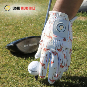 Gant de golf pour main gauche, imprimé flamant rose, en cuir Cabretta gaufré, respirant, léger, antidérapant, avec sangle de poignet réglable et fermeture auto-agrippante - Product Image 1