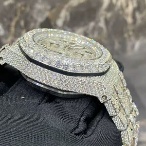 Reloj de Alta Calidad con Diamantes Moissanite DEF Cultivados en Laboratorio, Estilo Hip Hop, para Negocios, 40mm, Movimiento de Cuarzo, Aleación, Incoloro - Product Image 6