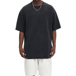 Camiseta Oversize Lisa de 300 g/m² con Lavado Ácido, 100% Algodón de Alto Gramaje, Hombro Caído, Lavado a la Piedra, Venta al por Mayor - Product Image 4