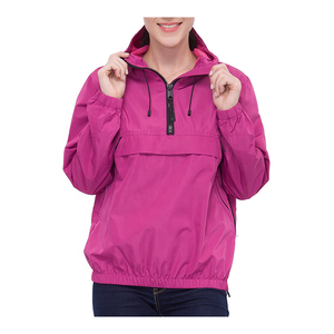 Chaqueta cortavientos con capucha y media cremallera para mujer, impermeable, transpirable, ligera y de alta calidad, ideal para actividades al aire libre en invierno. - Product Image 1