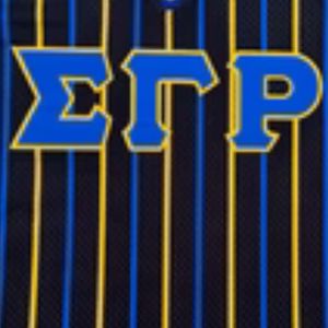 เสื้อเชิ้ต Sigma Gamma Rho ลายเส้นสีดำ SGRho สีน้ำเงินทอง เสื้อผ้ากรีกพรีเมียมสำหรับผู้หญิง เสื้อเชิ้ตมีสไตล์ - Product Image 3