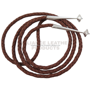 Cordon en cuir tressé rond de 5 mm de couleur marron pour bracelet, collier et fabrication de bijoux fantaisie, sensation de confort au port - Product Image 1