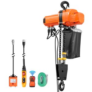 Palans électriques à chaîne de 1 tonne (2200 lb) avec hauteur de levage de 10 pieds, 120 V, grue suspendue avec télécommande sans fil de 328 pieds et filaire de 8 pieds - Product Image 1