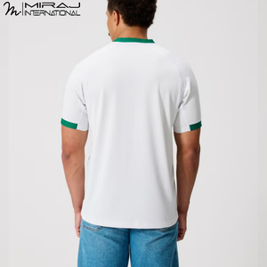 Camiseta de Rugby Personalizada para Hombre con Cuello Redondo y Detalles Verdes, Duradera, Transpirable, de Manga Corta, para Entrenamiento Deportivo y Uniformes de Equipo - Product Image 3