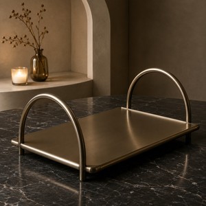 Luxury <b>Silver</b> Metal Serving <b>Tray</b> Crafted From Premium Stainless Steel With Elegant <b>Mirror</b> Finish Designed For Serving Tea Coffee - Product Image 3