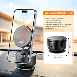 <b>Smart</b> Electric Vacuum Suction Phone Mount Auto-Adhesion Magnetic Car Holder for Dashboard & <b>Mirror</b> Gym Phone Mount for Vlogging - Product Image 1