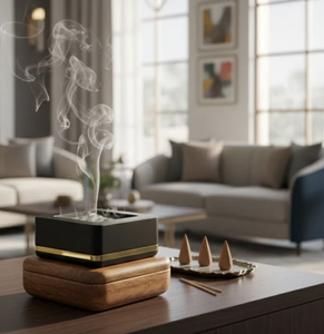 Ensemble Mabkhara Blanc Luxe Royals, Brûleur d'Encens Arabe Bakhoor, Finition Noire Mate Moderne, Parfum d'Ambiance Élégant pour la Maison, Fournisseur OEM ODM - Product Image 4
