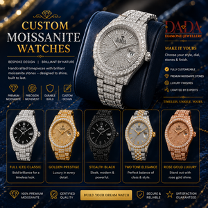 Reloj de Lujo Personalizado con Cristal de Cuarzo Moissanite, Correa de Acero Inoxidable Unisex, Cierre Oculto, Esfera de 41 mm de Diámetro, Resistente al Agua 3BAR - Product Image 4