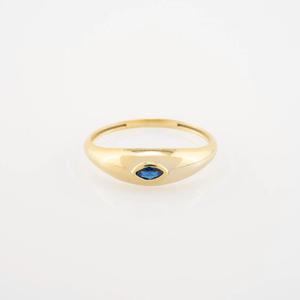 แหวนตราประทับทรงโดมประดับเพชรทรงมาร์คีส์ ชุบทองบนเงินแท้ พร้อมขอบประดับเพชร แหวนแต่งงานหรูหราสำหรับผู้หญิง น้ำหนัก 4.50 กรัม แหวนของขวัญสำหรับทุกเพศ - Product Image 5