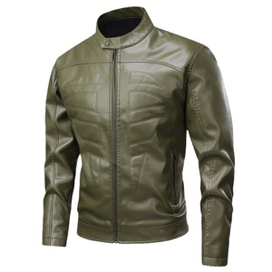 Chaqueta de Cuero Negra para Hombre, Estilo Motociclista, Manga Larga, para Todas las Temporadas - Product Image 6