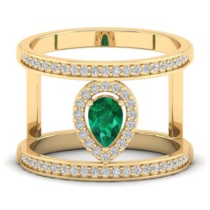 REYES Exquisite Pear Cut 0.5 Carat <b>Emerald</b> Gemstone Engagement <b>Ring</b> in 925 Sterling <b>Silver</b> Moissanite Jewelry For Women - Product Image 6