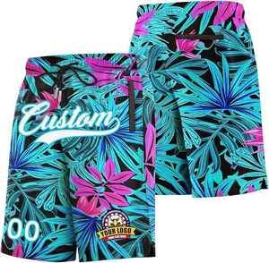 Shorts de basketball personnalisés pour hommes, imprimés par sublimation, motif floral, séchage rapide, polyester, cordon de serrage, vêtements de sport d'été, OEM - Product Image 1