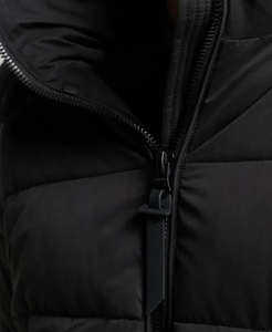 Windproof Thick Winter Casual Zipper Closure Polyester Wadding <b>Coat</b> <b>Men's</b> <b>Black</b> Hooded Puffer Jacket - Product Image 2