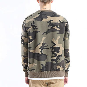 Sweat-shirts à capuche amples en molleton brossé mélange coton-polyester pour hommes, avec logo personnalisé, motif camouflage, vente en gros - Product Image 5