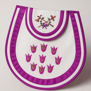 Delantal de Gran Logia con Trenza Dorada, Delantal de Alto Sacerdote, Delantal de Maestro Masón con Diseño de Keystone - Product Image 2